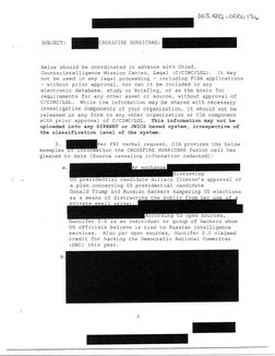 I : 
...... _ 
SUBJECT: 
CROSSFIRE HURRICANE: 
below should be coordinated in advance with Chief, 
Counterintelligence Missio