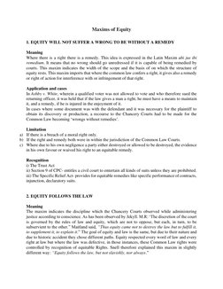 Understanding Equity Maxims in Law | PDF | Mortgage Law | Equity (Law)