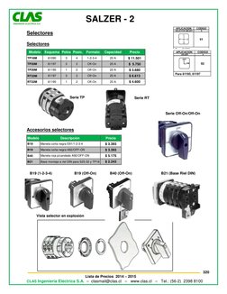 320
Lista de Precios  2014 – 2015
CLAS Ingeniería Eléctrica S.A. – clasmail@clas.cl
–
www.clas.cl
–
Tel.: (56-2) 2398 8100
SA