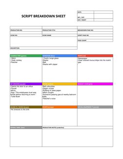 Script Breakdown Template Example | PDF