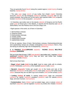 They are generally found (faund) along the coastal regions (costal riyons) of sandy
beaches. (sandy biches)
•  The  wide  (wa