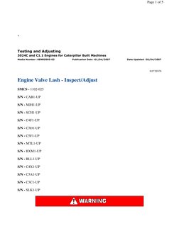 Testing and Adjusting
3024C and C1.1 Engines for Caterpillar Built Machines
Media Number -SENR5005-03
Publication Date -01/04