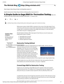 A Simple Guide To Gage R&R For Destructive Testing - Minitab | PDF ...