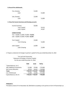 Partnership Formation Journal Entries | PDF | Debits And Credits | Expense