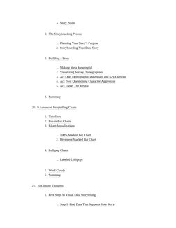 3. Story Points
2. The Storyboarding Process
1. Planning Your Story’s Purpose
2. Storyboarding Your Data Story
3. Building a