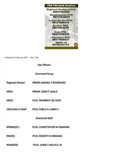 PNP PRO Bar Key Officers 2025 | PDF