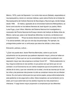 México, 1973), autor de Depresión / La noche más oscura (Debate), especialista en 
neuropsiquiatría y doctor en ciencias médi