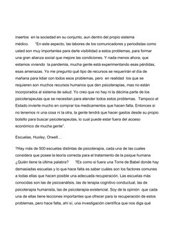 insertos  en la sociedad en su conjunto, aun dentro del propio sistema 
médico.      “En este aspecto, las labores de los com