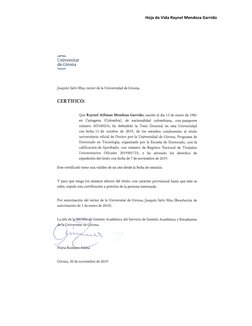 Hoja de Vida Raynel Mendoza Garrido 
 
 
