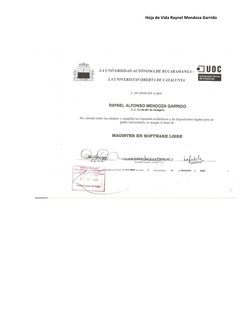 Hoja de Vida Raynel Mendoza Garrido 
 
 
 
 
 
 
 
 
 
 
 
