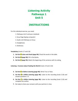 Listening Activity for Pathways Unit 5 | PDF | Computers