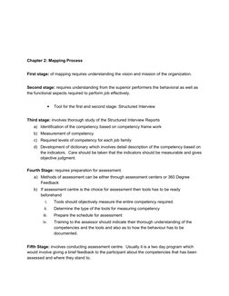 Chapter 2: Mapping Process
First stage: of mapping requires understanding the vision and mission of the organization.
Second