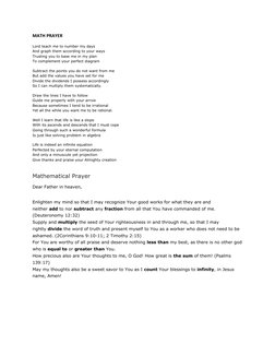 Prayerfor Math Math Prayers and Reflections for Students | PDF | Mathematics