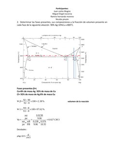 Participantes:
Juan carlos Mugno
Miguel Ángel escorcia
Ramiro hernando moreno
Nicolás pinzón
2.  Determinar las fases present