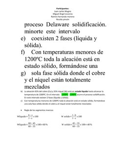 Participantes:
Juan carlos Mugno
Miguel Ángel escorcia
Ramiro hernando moreno
Nicolás pinzón
proceso  Delaware  solidificació