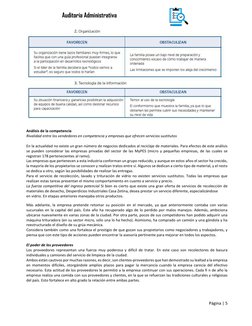 Página | 5  
 
Auditoria Administrativa 
 
Análisis de la competencia 
Rivalidad entre los vendedores en competencia y empr