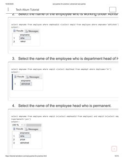 Advanced SQL Queries with Answers | PDF | Sql | World Wide Web