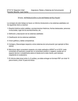 ET N°19 “Alejandro Volta”               Asignatura: Redes y Sistemas de Comunicación               
Docente: Mouriño, Juan Ca