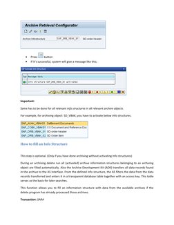 SAP Data Archiving Process Guide | PDF | Database Transaction | Databases