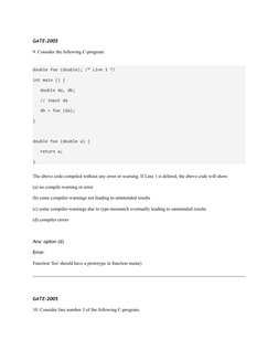 GATE C Programming Previous Year Questions | PDF | Parameter (Computer ...