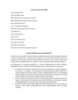 Lista de acrónimos del AMM 
AC: Corriente alterna  
AFS: Auto flight system 
PMA: Autorización de Fabricación de Partes  
ASM