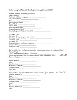 Online Immigrant Visa and Alien Registration Application (DS-260) 
 
Personal, Address, and Phone Information 
Name Provided: