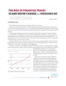 INTRODUCTION
The incidence of financial fraud in the United States is on the rise. 
Americans submitted more than 1.5 million