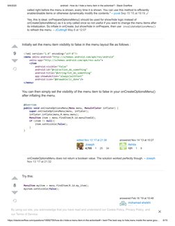 Android - How Do I Hide A Menu Item in The Actionbar - Stack Overflow ...