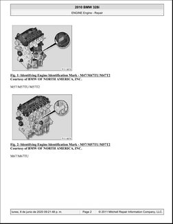 Fig. 1: Identifying Engine Identification Mark - M47/M47TU/M47T2
Courtesy of BMW OF NORTH AMERICA, INC.
M57/M57TU/M57T2
Fig.