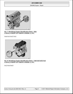 Fig. 7: Identifying Engine Identification Mark - M56
Courtesy of BMW OF NORTH AMERICA, INC.
N40/N45/N45T/N43
Fig. 8: Identify