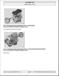 Fig. 9: Identifying Engine Identification Mark - N42/N46/N46T
Courtesy of BMW OF NORTH AMERICA, INC.
N51/N52/N52K/N52T/N53/N5