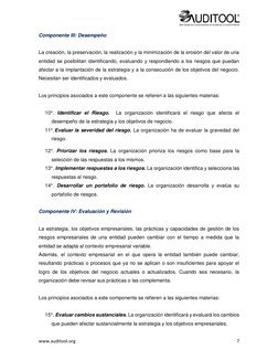 www.auditool.org  (http://www.auditool.org/)
 
7 
Componente III: Desempeño  
 
La creación, la preservación, la realizació