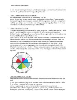 Mauricio Benoist Coach de vida 
En este manual te entregaremos una serie de ejercicios que podrás entregarle a tus clientes
