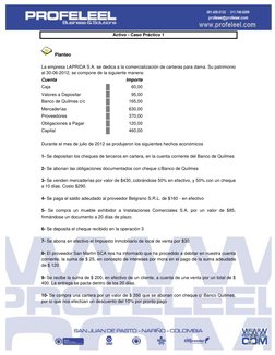 Activo - Caso Práctico 1 
  Planteo 
La empresa LAPRIDA S.A. se dedica a la comercialización de carteras para dam
