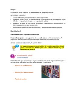 (http://web.educastur.princast.es/cp/santiago/proyectos/Biblioteca.htm#Normas)Bloque I 
Participación social: Participa en l