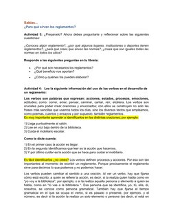 Sabías...
¿Para qué sirven los reglamentos?
Actividad 3: ¿Preparado? Ahora debes preguntarte y reflexionar sobre las siguient