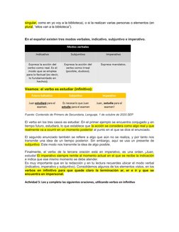 singular, como en yo voy a la biblioteca), o si la realizan varias personas o elementos (en
plural, “ellos van a la bibliotec