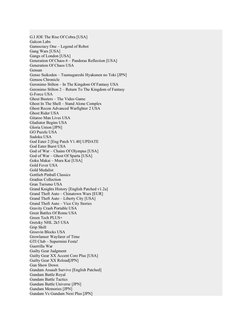 G.I JOE The Rise Of Cobra [USA] 
Galcon Labs 
Gamocracy One – Legend of Robot 
Gang Wars [USA] 
Gangs of London [USA] 
Genera