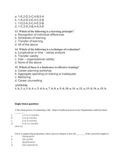 a. 1-E,2-D,3-C,4-B,5-A
b. 1-A,2-D,3-E,4-C,5-B
c. 1-D,2-A,3-C,4-E,5-B
d. 1-C,2-D,3-B,4-A,5-E
13. Which of the following is a l