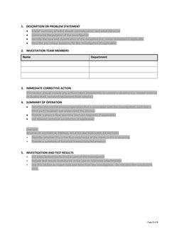Deviation Investigation Report Template | PDF | Business