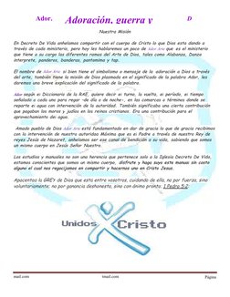 Adoración, guerra y 
Ador. 
Arte
D
d
mail.com (mailto:decretodevida@gmail.com)
tmail.com (mailto:pastoralumesina@hotmail.com)