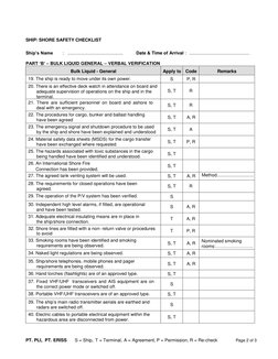 Isgott Checklist.pdf Ship/Shore Safety Checklist ISGOTT 6 | PDF | Flashlight | Ships