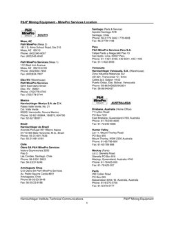 P&H Mining Equipment - MinePro Services Location
® 
Harnischfeger Institute-Technical Communications
P&H  Mining Equipment
®