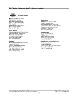 P&H Mining Equipment - MinePro Services Location
® 
Harnischfeger Institute-Technical Communications
P&H  Mining Equipment
®