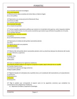 FUNDETEC
a) La creciente innovación tecnológica
b) La crisis hambruna
c) Influencia de las ideas socialistas de Carlos Marx y