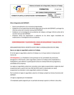 Sistema de Gestión de la Seguridad y Salud en el Trabajo 
                        FORMATOS:  
FT-SST-055 
SST CONSULTOR