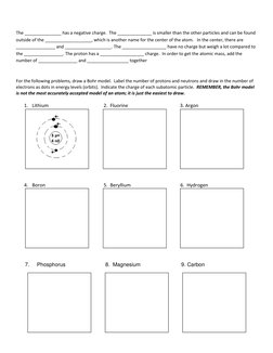 The _______________ has a negative charge.  The ______________ is smaller than the other particles and can be found 
outs