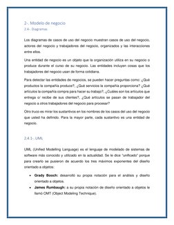 2-. Modelo de negocio 
2.4-. Diagramas 
 
Los diagramas de casos de uso del negocio muestran casos de uso del negocio, 
a