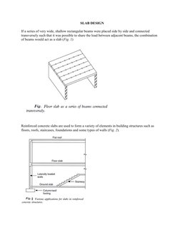 SLAB DESIGN 
 
If a series of very wide, shallow rectangul