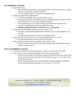 Extraction Chair and Operator Positions | PDF | Dentistry | Chair
